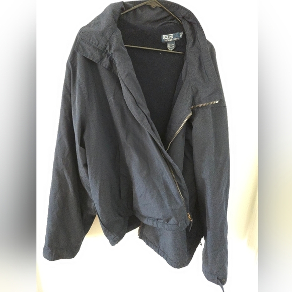 Polo Ralph Lauren Jacket Hooded Navy Blue Mens Size 3X Fleeced Interior *READ - Picture 2 of 9